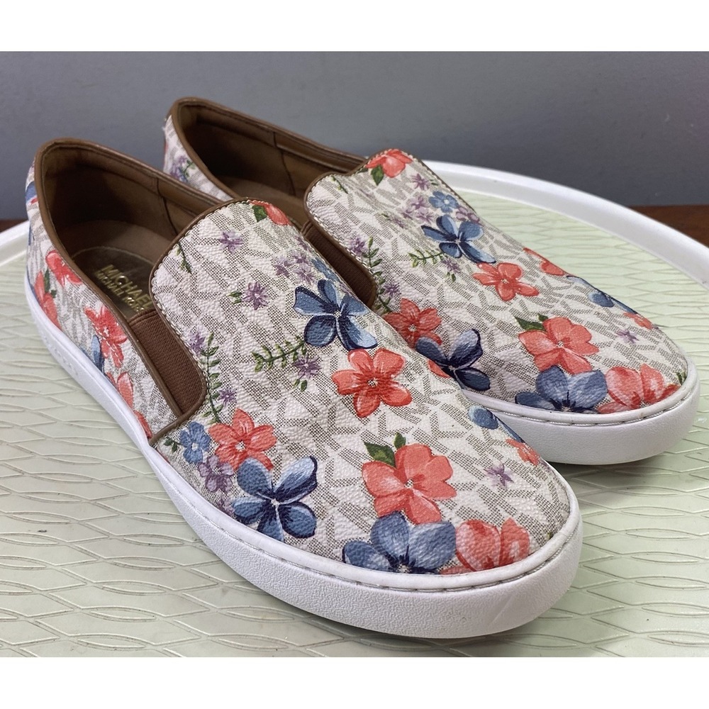 Michael Michael Kors Keaton Women Floral Slip-On Shoes Loafers Flats 9.5M